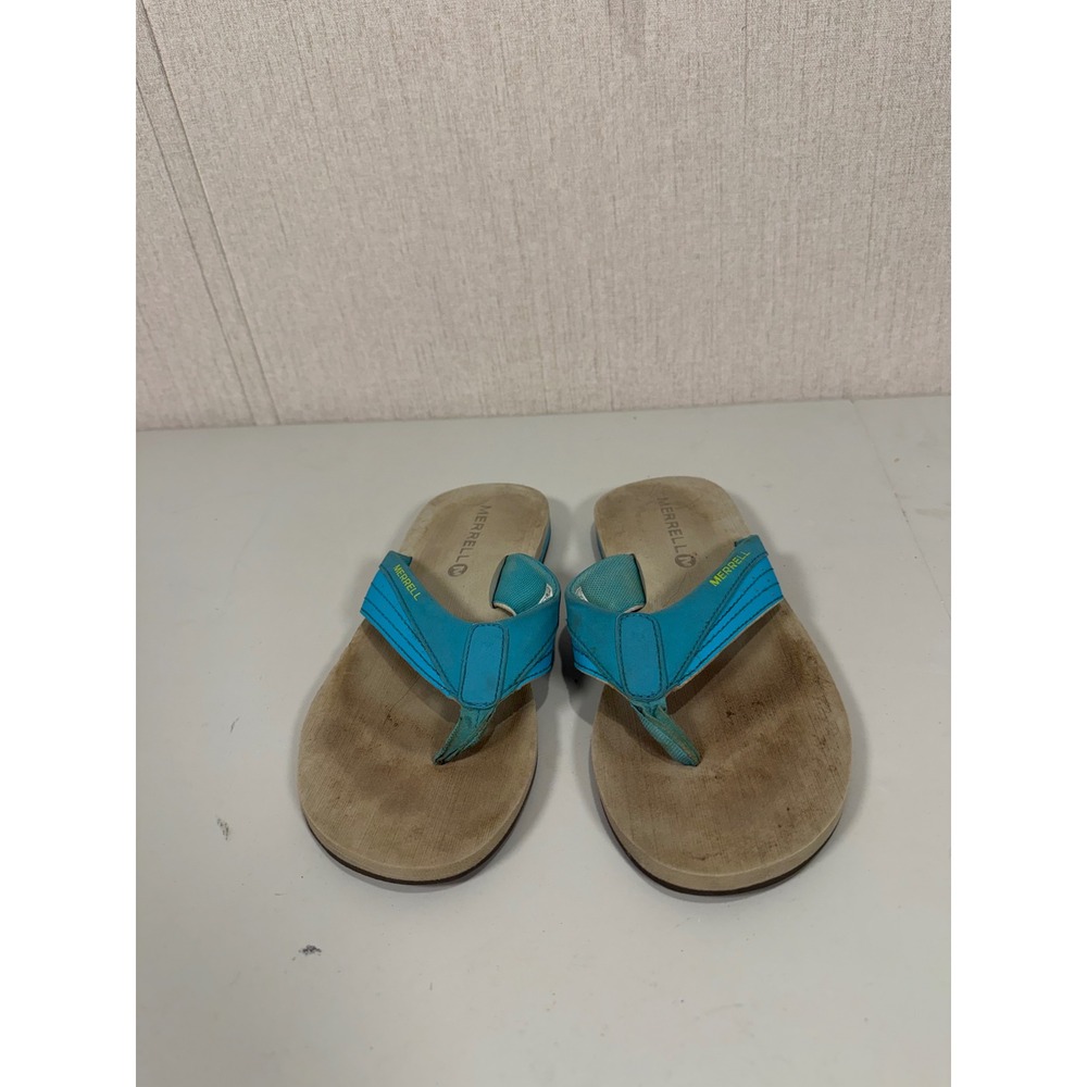 Merrell Women's Sandal Size 8 Thong Slide Pool Beach Flip Flop Scuba Blue Foam